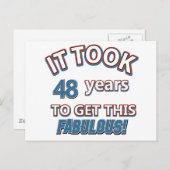 48歳の誕生日デザイン ポストカード (正面/裏面)