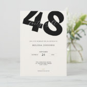 48歳の誕生日パーティーの招待状 - 太字タイプ 招待状 (スタンド正面)