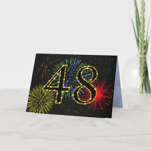 48歳の誕生日パーティーの招待 招待状 (正面)