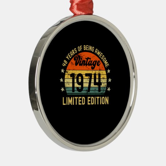 48歳の誕生日贈答ヴィンテージ1974年限定 メタルオーナメント (右)