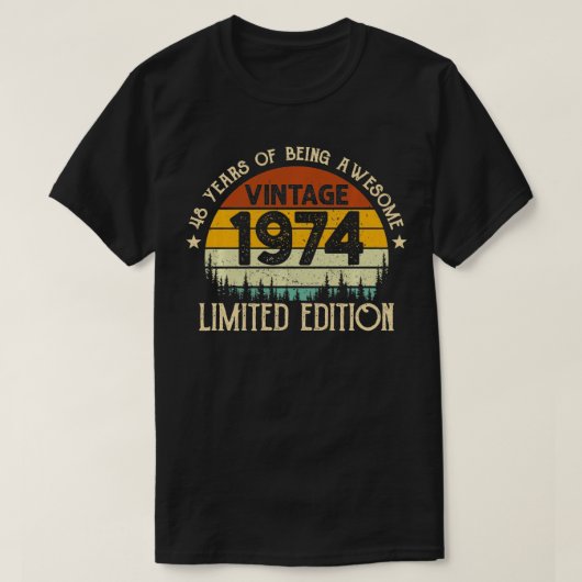48歳ギフトヴィンテージ1974限定版48t tシャツ (デザイン正面)