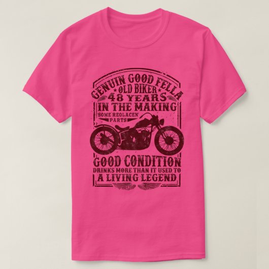 48歳バイクもしくは自転車に乗る人誕生日クラシックヴィンテージ車 Tシャツ (デザイン正面)