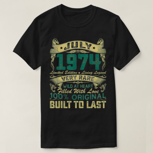 48歳ヴィンテージ1974年7月限定版48t tシャツ (デザイン正面)