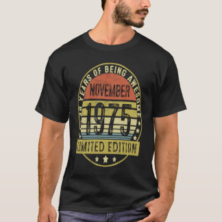 48歳ヴィンテージ1975年11月48誕生日 Tシャツ