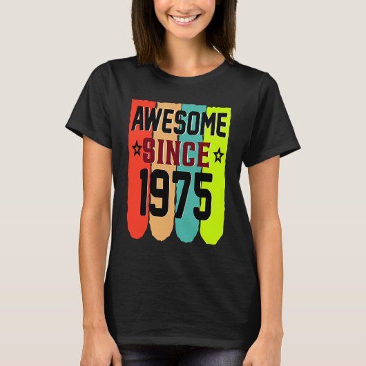 48歳ヴィンテージ1975 48誕生日 Tシャツ (正面)