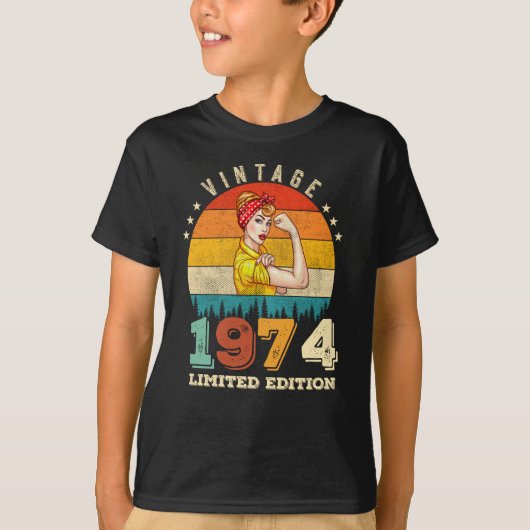 48歳1974年ヴィンテージ48歳誕生日贈与女 Tシャツ (正面)