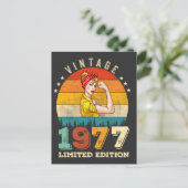 48歳1977年ヴィンテージ48誕生日女性 シーズンポストカード (スタンド正面)