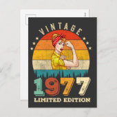 48歳1977年ヴィンテージ48誕生日女性 シーズンポストカード (正面/裏面)