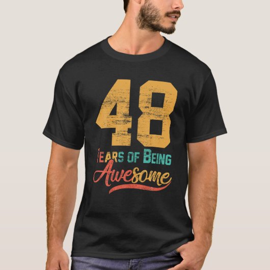 48歳48歳誕生日パパママ叔母おじさん男性 Tシャツ (正面)