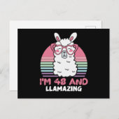 48歳Bday Llaming Llama 48誕生日 ポストカード (正面/裏面)