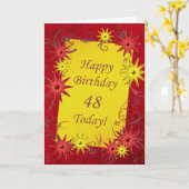 48番目の誕生日カード カード (黄色い花)