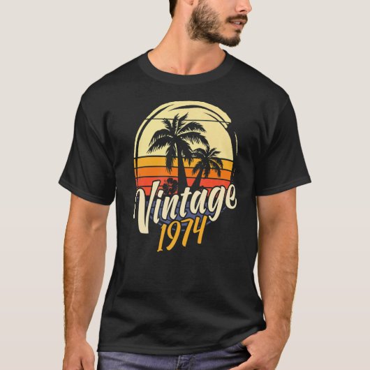 48番目の誕生日ヴィンテージ1974 Tシャツ (正面)