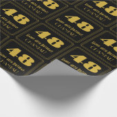 48番目の誕生日-インスパイアアールデコルック"48" & Name ラッピングペーパー (角)