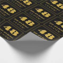 48番目の誕生日-インスパイアアールデコルック"48" & Name ラッピングペーパー