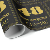 48番目の誕生日-インスパイアアールデコルック"48" & Name ラッピングペーパー (ロールコーナー)