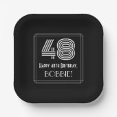48番目の誕生日—インスパイアアールデコ検索「48」 +名前 ペーパープレート (正面)