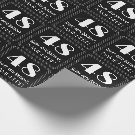 48番目の誕生日-インスパイアアールデコ検索"48"，名前 ラッピングペーパー (角)