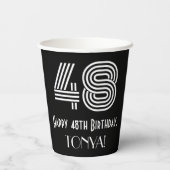 48番目の誕生日—インスパイアアールデコ検索「48」 +名前 紙コップ (裏面)