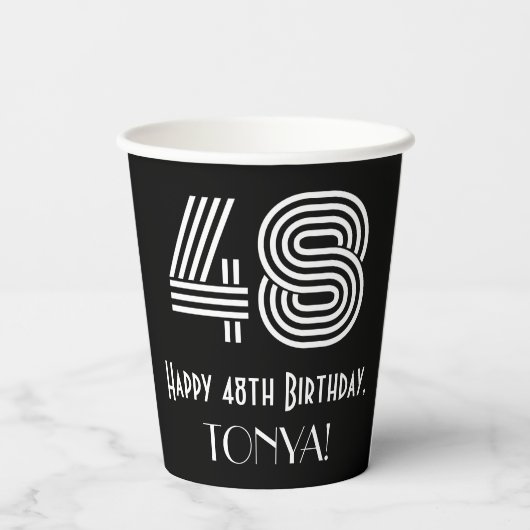 48番目の誕生日—インスパイアアールデコ検索「48」 +名前 紙コップ (裏面)