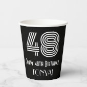 48番目の誕生日—インスパイアアールデコ検索「48」 +名前 紙コップ (正面)