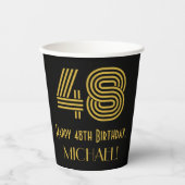 48番目の誕生日:インスパイアアールデコ検索"48" & Name 紙コップ (正面)