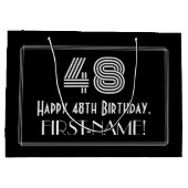 48番目の誕生日—インスパイアアールデコ「48」の外観と名前 ラージペーパーバッグ (裏面)