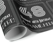 48番目の誕生日:インスパイアアールデコ「48」を見る/名前 ラッピングペーパー (ロールコーナー)