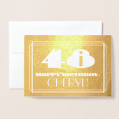 48番目の誕生日:名前+アールデコインスパイア「48」を見る 箔カード (封筒付き正面)