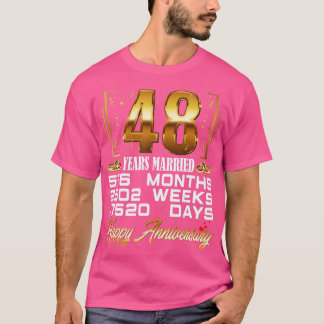 48結婚した年おもしろい48結婚周年 Tシャツ