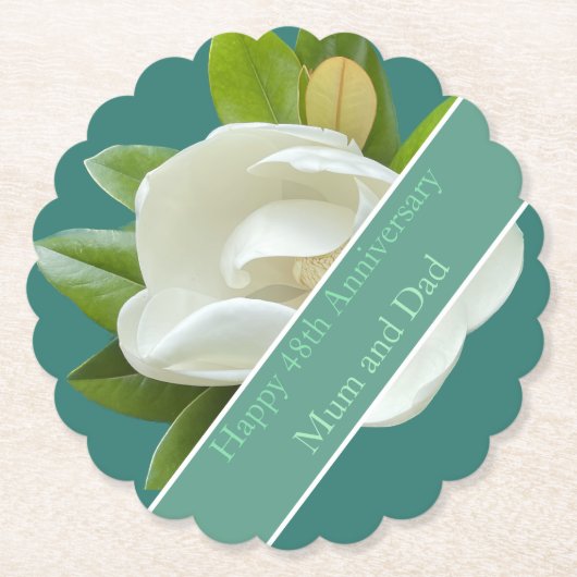 48結婚周年記念 ペーパーコースター (正面)