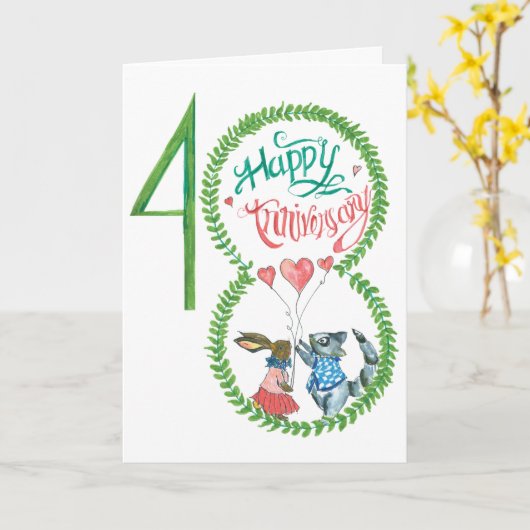 48結婚周年 カード (黄色い花)