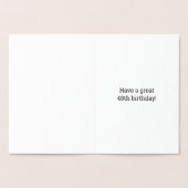 48誕生日はっきりした「48歳！」 ゴールドフォイルカード 箔カード (内部)