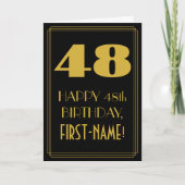 48誕生日インスパイア~アールデコルック"48" & Name カード (正面)