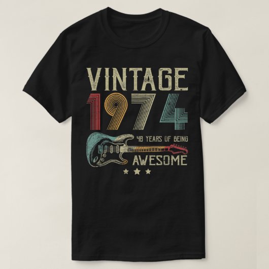 48誕生日ウーメンズヴィンテージ1974素晴らし Gui Tシャツ (デザイン正面)
