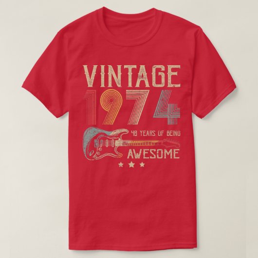 48誕生日ウーメンズヴィンテージ1974素晴らし Gui Tシャツ (デザイン正面)