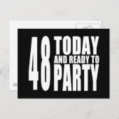 48誕生日パーティー: 48今日&パーティー準備 インビテーションポストカード (正面/裏面)