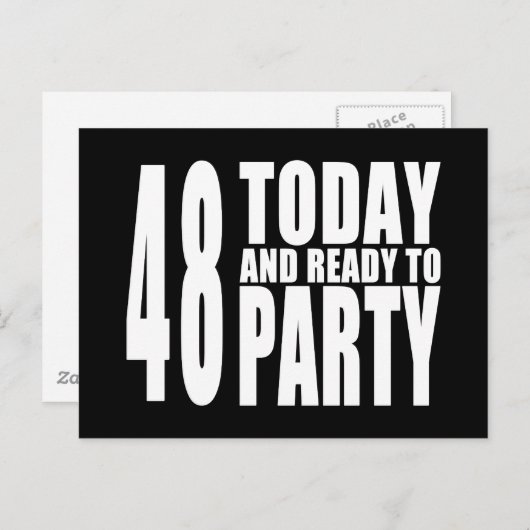 48誕生日パーティー： 48今日&パーティー準備 インビテーションポストカード (正面/裏面)