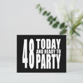 48誕生日パーティー: 48今日&パーティー準備 インビテーションポストカード (スタンド正面)