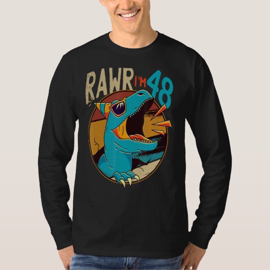 48誕生日恐竜48歳誕生 Tシャツ (正面)
