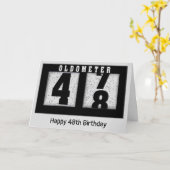 48誕生日用ブラックオドメータ カード (黄色い花)