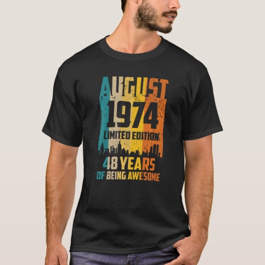 48誕生日1974年以素晴らし来48威厳がある年 Tシャツ (正面)