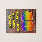 48誕生日:おもしろいグラフィティインスパイアレインボー48 ジグソーパズル (横)