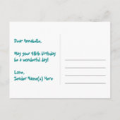 48誕生日:おもしろいハートパターン、レインボー48 ポストカード (裏面)