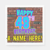 48誕生日~おもしろい、アーバングラフィティインスパイアルック スタンダードランチョンナプキン (正面)