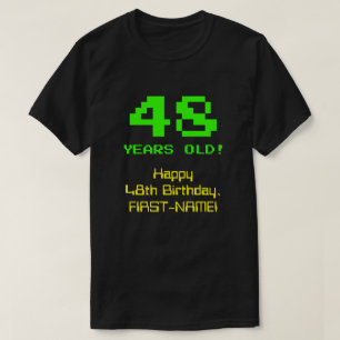 48誕生日:おもしろい、8ビットルック、Nerdy/オタク系の「48」 Tシャツ