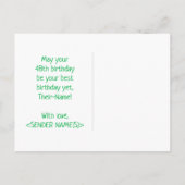 48誕生日:はっきりした,おもしろい,シンプル虹, 48 ポストカード (裏面)