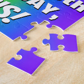 48誕生日: カラフル、おもしろいレインボーパターン# 48 ジグソーパズル (側面)