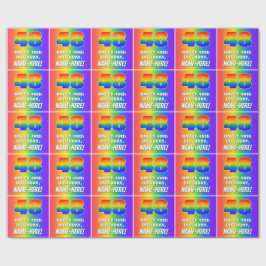 48誕生日: カラフル、おもしろいレインボーパターン# 48 ラッピングペーパー