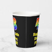 48誕生日:カラフル、おもしろい、エキサイティング、虹48 紙コップ (右)