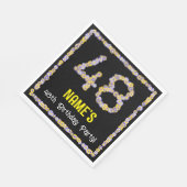 48誕生日:フローラ花数名前をカスタムする スタンダードランチョンナプキン (角)